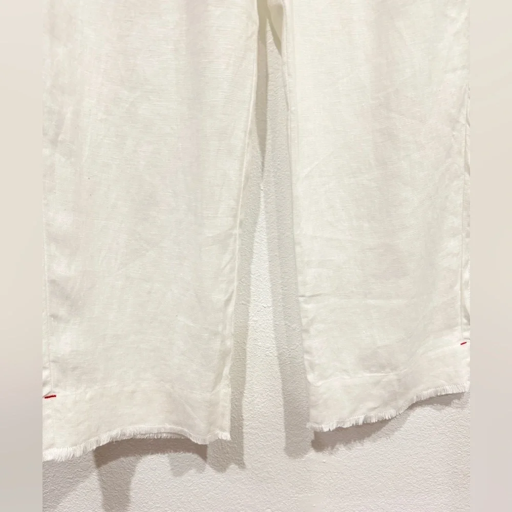 XiRENA Pull On High Waisted 100% Linen White Wide Leg Pants Women’s Size Small - Picture 2 of 5